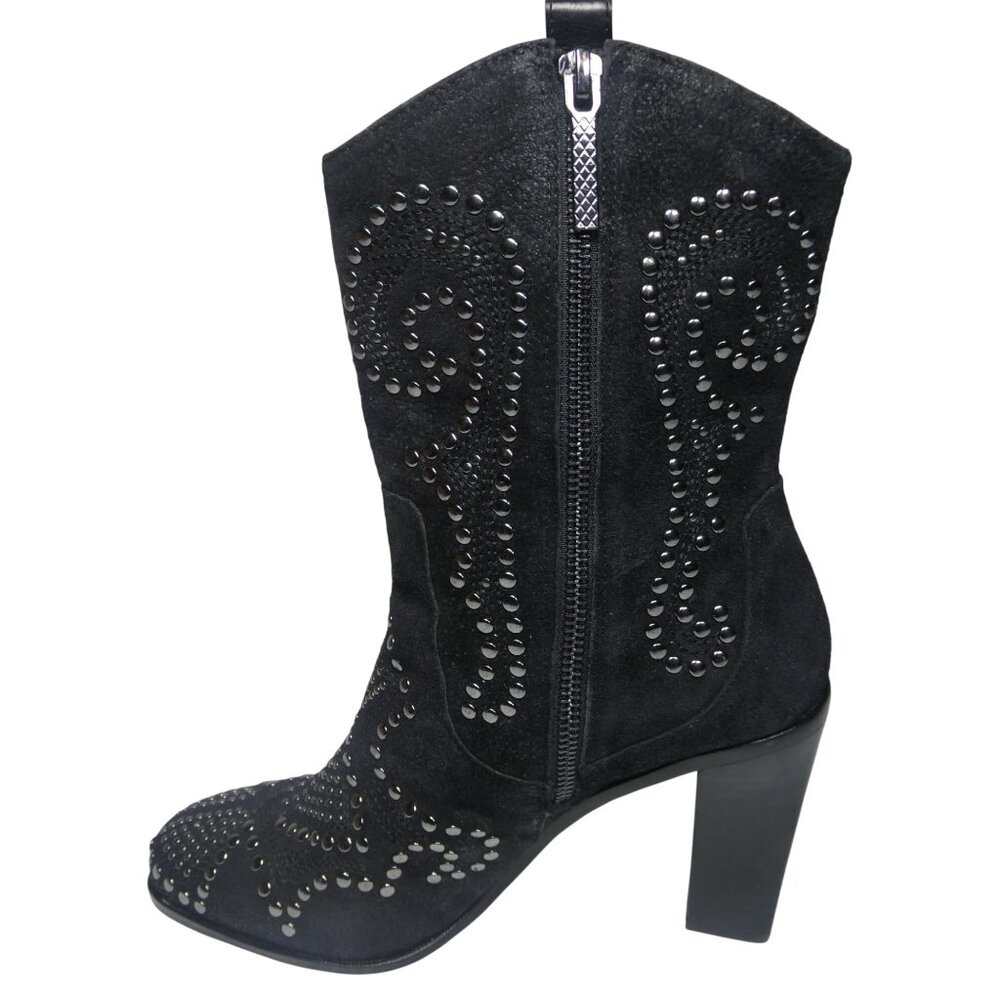 Olivia SP Women's Black Silver Studded Boots Size 9M - Picture 4 of 9